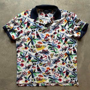 Retro Polo Ralph Lauren Graphic Collared Shirt.